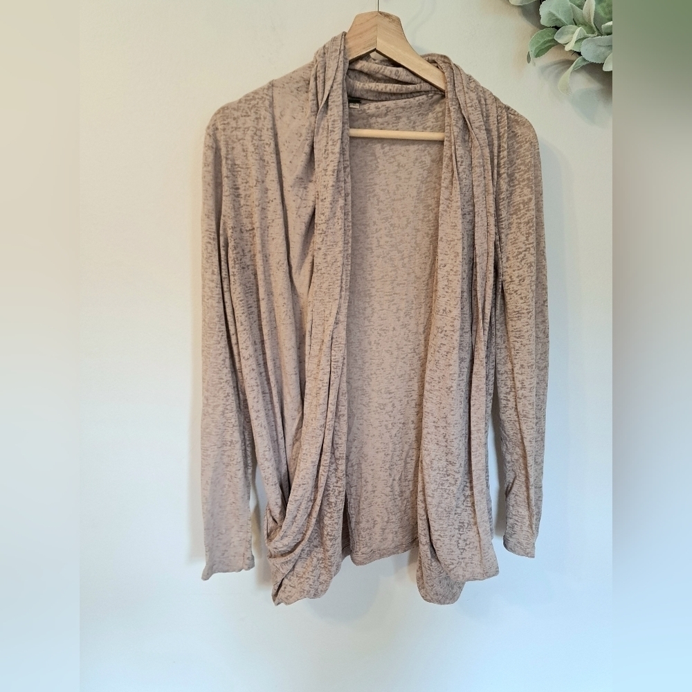 FREE People Women’s Taupe Neutral Thin Cardigan Shawl Neck Jacket Size M
